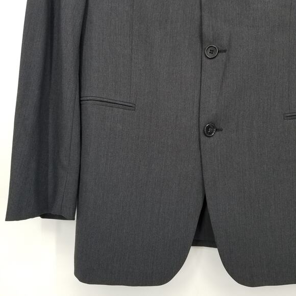 Hugo Boss Einstein Sigma Pure Wool Suit Coat 40L Mens 3 Button Blazer Charcoal - Picture 5 of 8